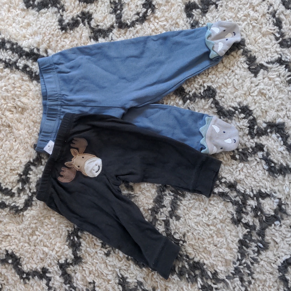 6 month baby boy dinosaur and moose themed joggers